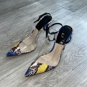 BRAND NEW Zara animal print vinyl high heeled